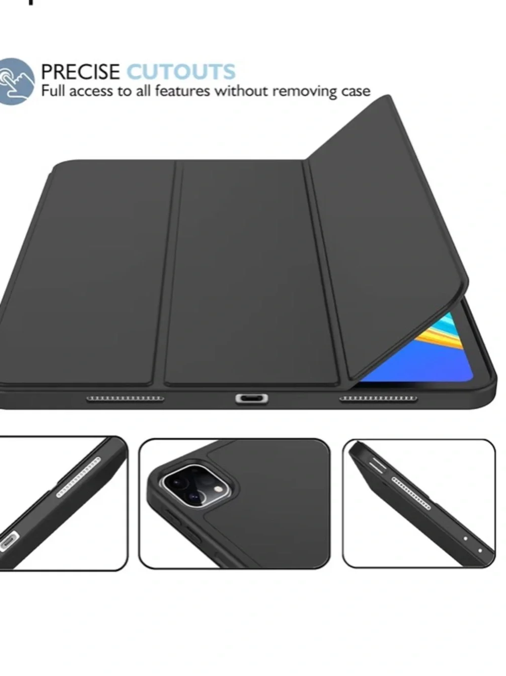 Black iPad Pro/Air Case with Apple Pencil Holder